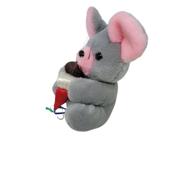 Vintage Plush Stuffed Animal Mouse 10” Ice Cream Cone 80s Small - Picture 6 of 8